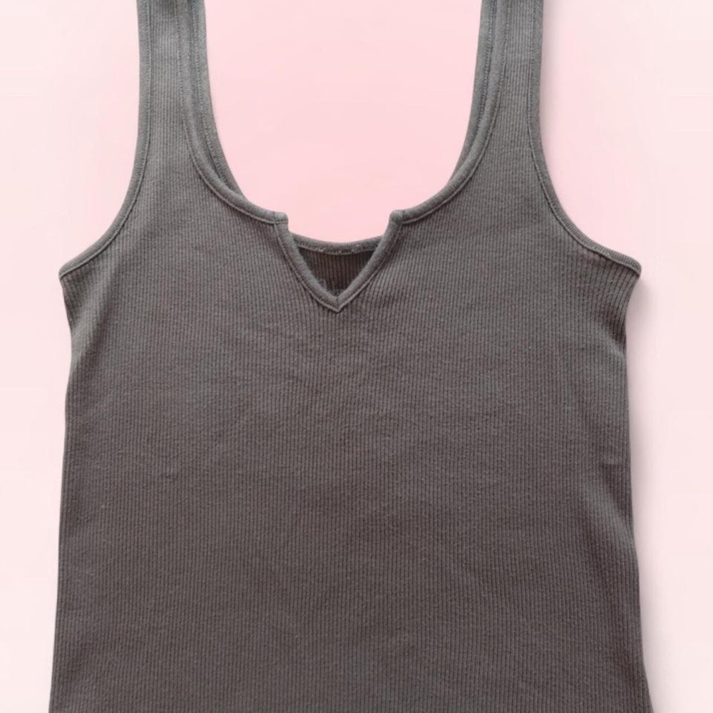 Limited Edition Brown Brandy Melville Ribbed Tank Top